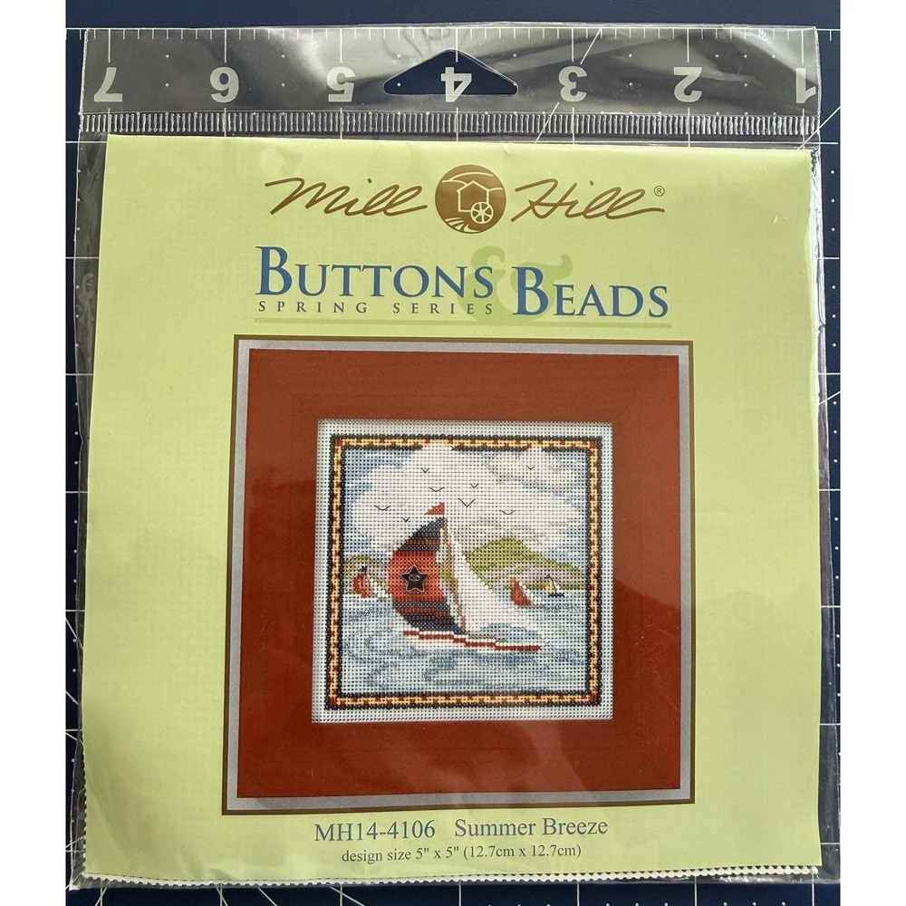 Mill Hill Buttons & Beads Spring Series Kit Summer Breeze w Ceramic Star Button